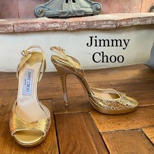 Jimmy Choo Gold Heels - size 36